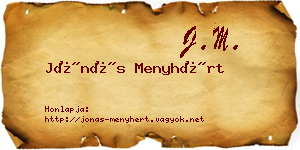 Jónás Menyhért névjegykártya